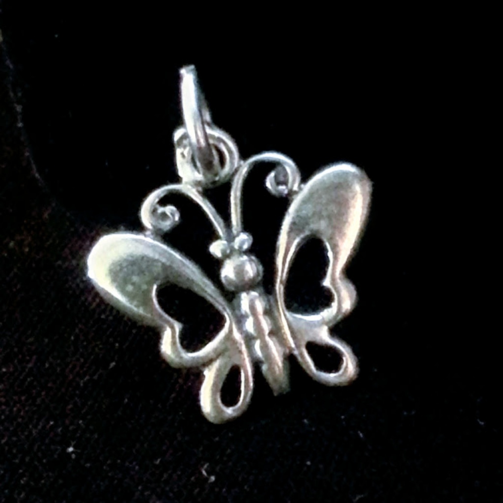 Vintage Sterling Silver Butterfly Charm Dime Sized